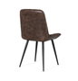 GINER Y COLOMER Silla tapizada en piel color gris ceniza